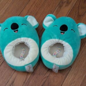 Squishmallows Teal and Cream Koala Kids Slippers